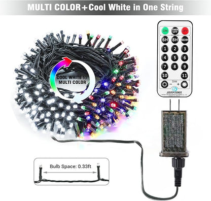 67ft Christmas LED String Lights, Waterproof Timer Lights