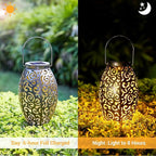 Courtyard Solar Hanging Lanterns 2-Pack, Charming Patio Decor