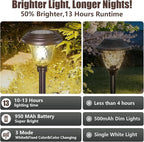 8-Pack Solar Pathway Lights, Waterproof LED Driveway Lights