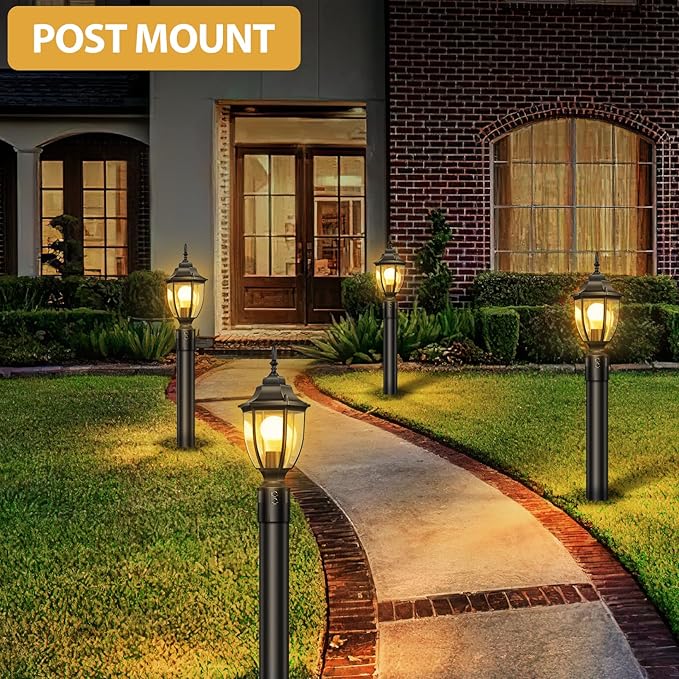 Pole Lantern with Planter, Solar Outdoor
