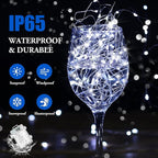 2-Pack 33ft Christmas LED String Lights, Waterproof Timer Lights