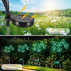 2-Pack Green Solar Path Lights, Outdoor Garden LED