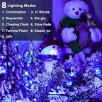4-Pack 66ft Christmas LED String Lights, Waterproof Timer Lights