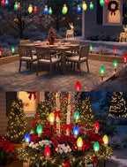 2-Pack Multicolor Solar Path Lights, Outdoor Walkway LED