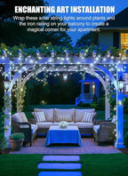 Minetom Solar Fairy String Lights, 33ft 100 LED Waterproof Outdoor Lights for Patio & Wedding, Pure White