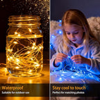 12-Pack 30 LED Christmas Twinkle Lights, 10ft Waterproof for Yard
