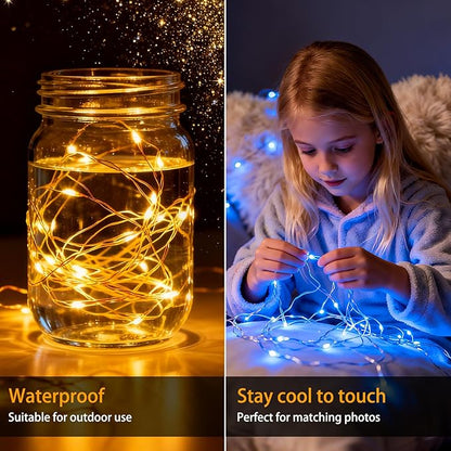 12-Pack 30 LED Christmas Twinkle Lights, 10ft Waterproof for Yard