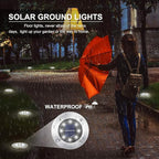 8-Pack White Flat Solar Landscape Lights, Waterproof LED