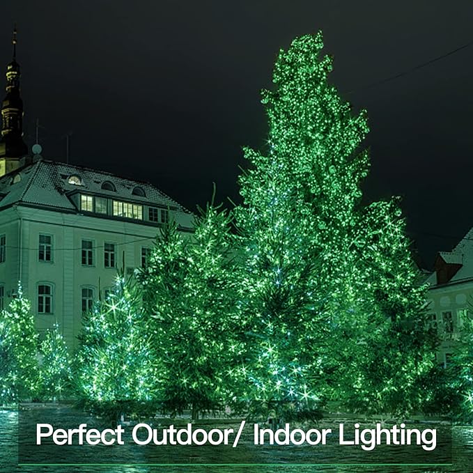 100 LED Christmas Twinkle Lights, 33ft Waterproof for Yard