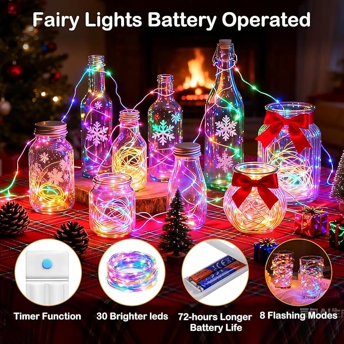12-Pack 10ft LED Patio String Lights, Waterproof Outdoor