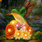 Solar Hummingbird Garden Statue Light, Outdoor Decor