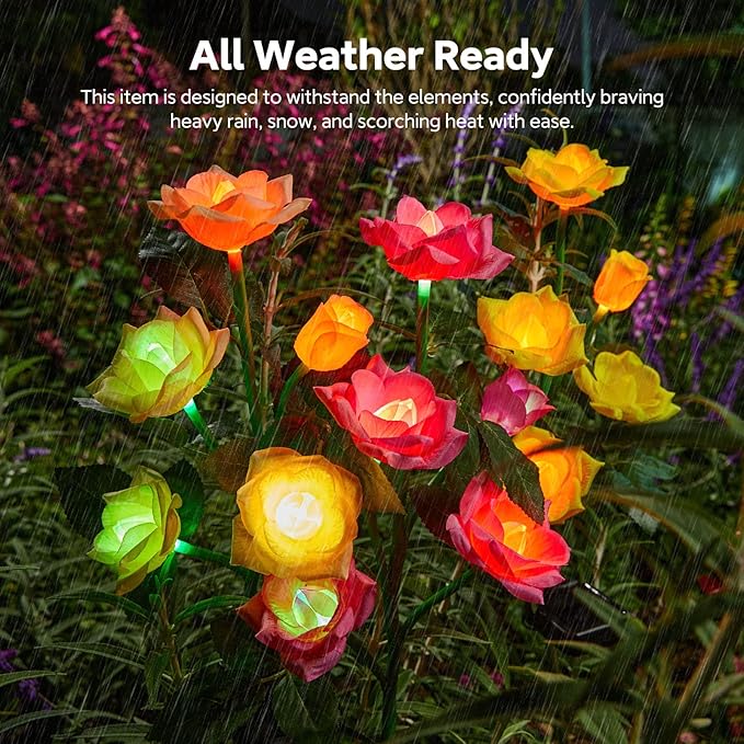3-Pack Solar Pathway Lights, Waterproof LED Walkway Lights