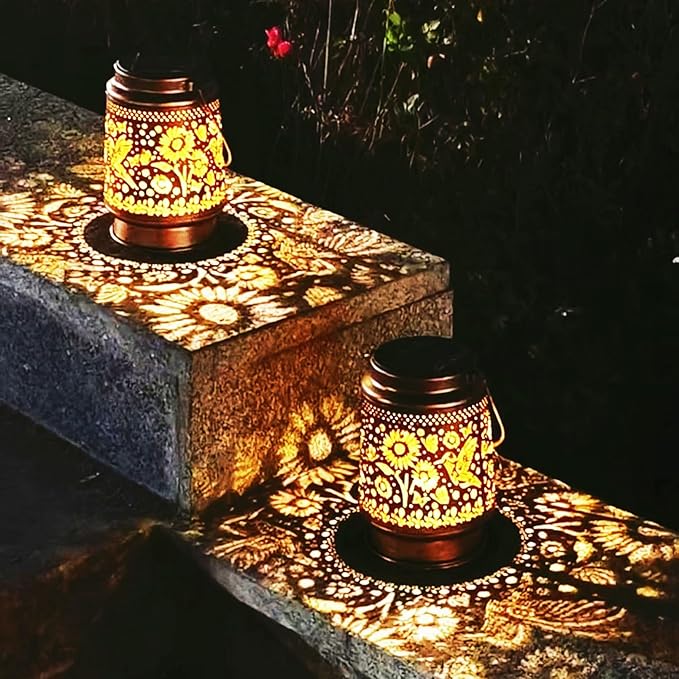 Solar Lanterns Outdoor Waterproof, Garden Decor Metal High Brightness LED Light, Solar Hanging Lantern for Garden,Yard,Patio,Lawn, Landscaping (Hummingbird )