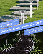 Cool White Solar Pathway Lights 12-Pack, Garden LED