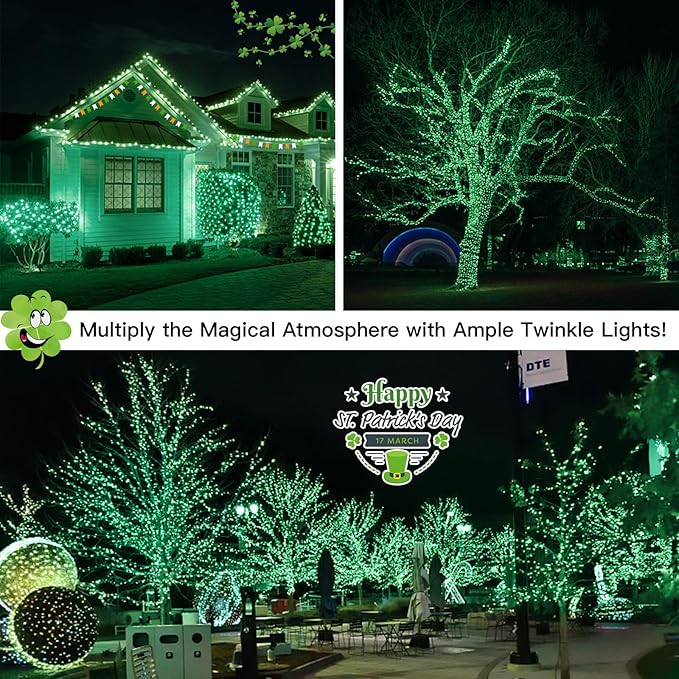 200 LED Christmas Twinkle Lights, 66ft Waterproof for Patio