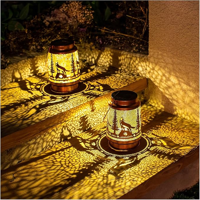 Courtyard Solar Garden Lanterns, Classic Waterproof LED