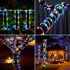 Solar Rope Lights, 66ft 200 LED Waterproof Porch Lights