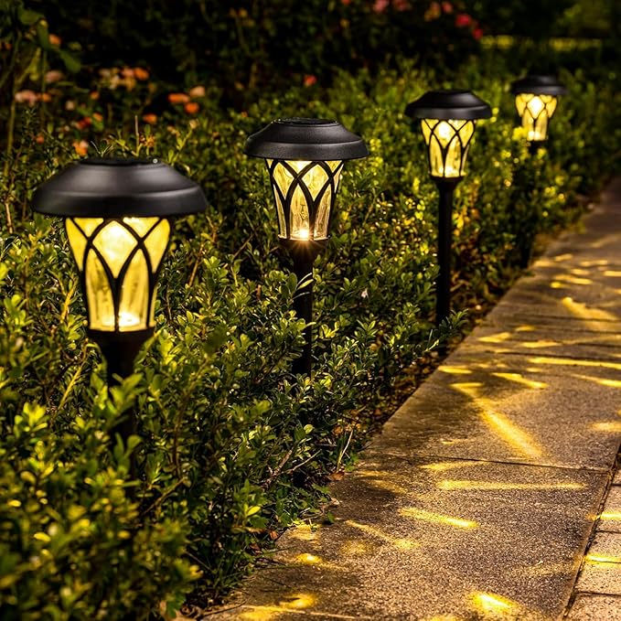 Solar Yard Path Lights 6-Pack, IP65 Waterproof