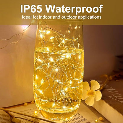 12-Pack 20 LED Christmas Twinkle Lights, 7ft Waterproof for Porch