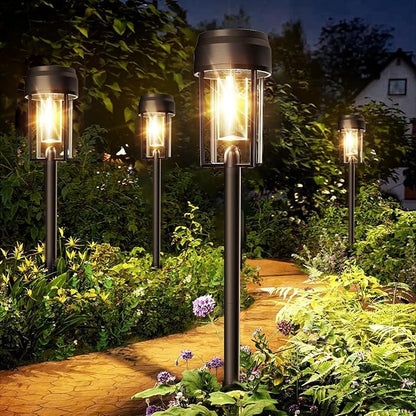 Solar Pathway Lights Outdoor, 8 Pack Bright Solar Path Lights IP65 Waterproof, Auto On/Off Outdoor Lighting 3200k for Yard Walkway Driveway Landscape Garden Decor