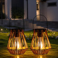 2-Pack Elegant Garden Solar Lanterns for Yard, Waterproof LED