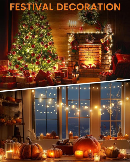 Camping String Lights, Retractable 32.8ft RGB Flash Lamp, Rechargeable LED Fairy Lights Outdoor Waterproof, Portable Hanging Lantern for Outside Tent Patio Awning Garden RV Essentials