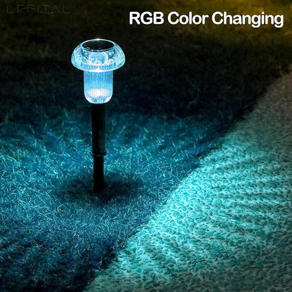 16 Pack Solar Lights Outdoor Waterproof Pathway Lights Solar Powered LED Mushroom Garden Lighting Stake for Outside Yard Path Lawn Patio Landscape (Color Changing)