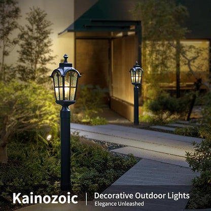 Outdoor Post Lights Fixture Anti-Rust Lamp Post Light Fixture Waterproof Exterior Pole Light Outside Pole Lighting for Yard Pathway Driveway Fence - 2 Pack