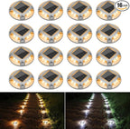 16-Pack Solar Dock Lights, Warm White Waterproof LED