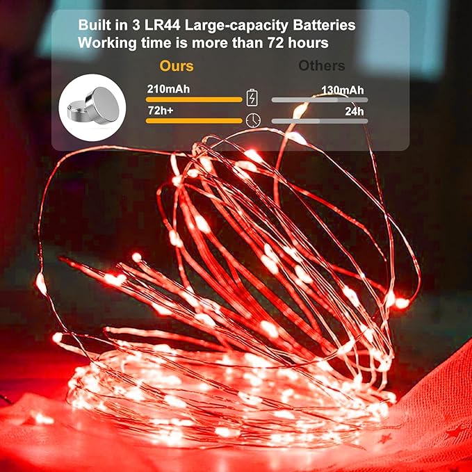 24-Pack 7ft Christmas LED String Lights, Waterproof Timer Lights