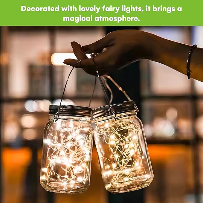 Hanging Solar Lantern Set, Metal Patio Lighting