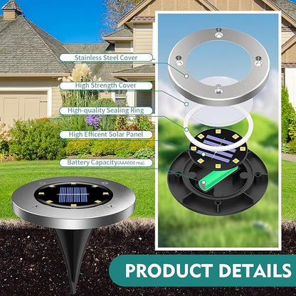 Solar Outdoor Lights - 12 Pack, Waterproof Solar Garden Lights for Landscape, Patio, Pathway, Lawn, Yard, Deck, Driveway, Walkway