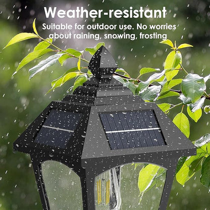 Solar Post Lights Outdoor, Aluminium Solar Lamp Post Light with Pier Mount Base, Outside Decor for Yard Garden Pole Pillar, 100 Lumens (Warm White) ﻿