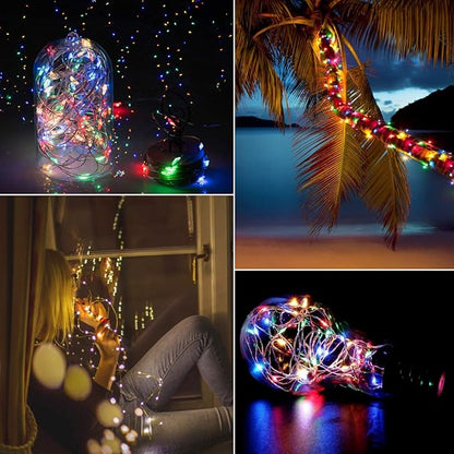 Christmas Fairy Lights 2-Pack, 33ft 100 LED Battery Twinkle Lights