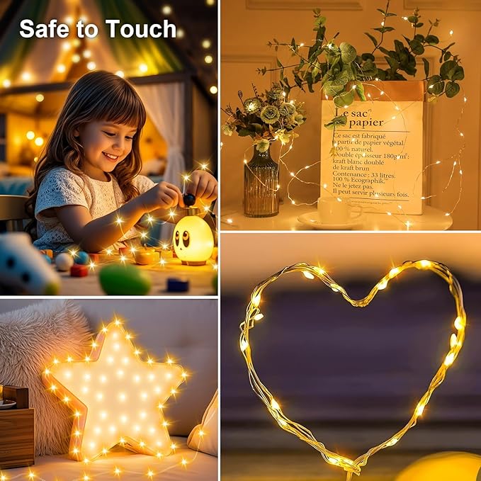 16ft Christmas LED String Lights, Waterproof Timer Lights