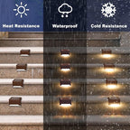24-Pack Solar Deck Lights, Brown Waterproof LED