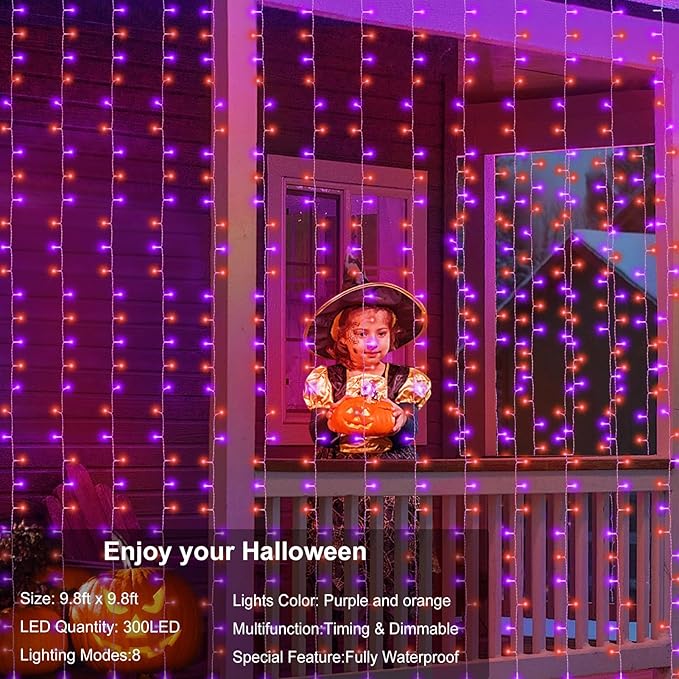 Halloween Yard String Lights, 8ft 300 LED Waterproof