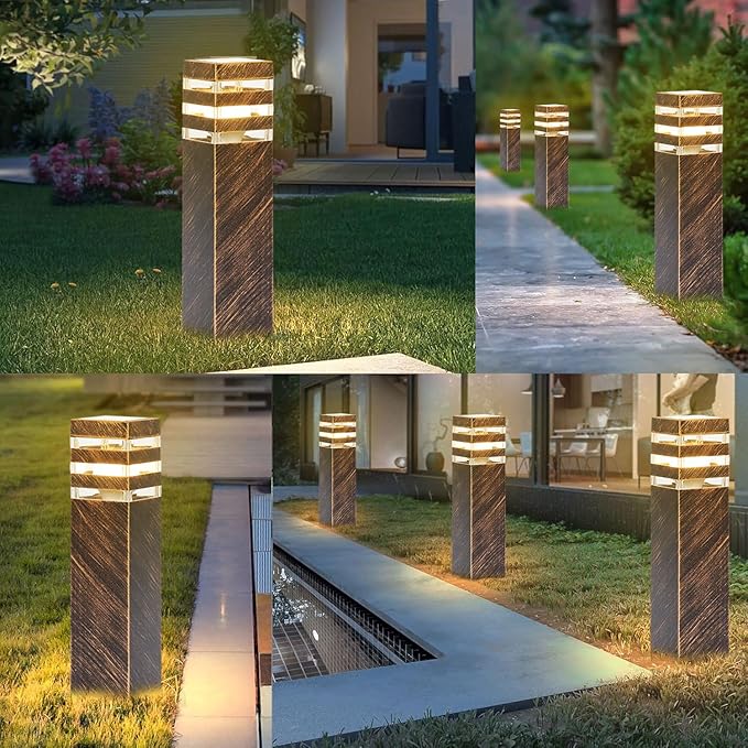 Bronze Solar Patio Post Lights, Outdoor LED Caps