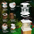 Warm White Solar Fence Post Caps, Patio LED