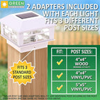 White Solar Fence Post Caps 8-Pack, Patio LED