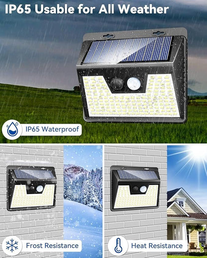 Peasur Solar Lights Outdoor [10 Pack/140LED], Solar Motion Sensor Outdoor Lights, Security Light 3 Working Modes, Waterproof for Outside Garden Yard Fence