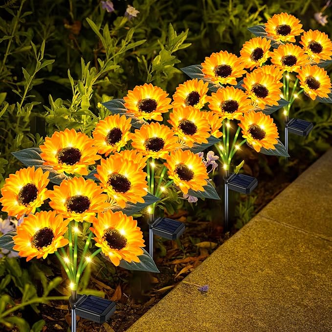 4-Pack Solar Path Lights, Outdoor Yard LED