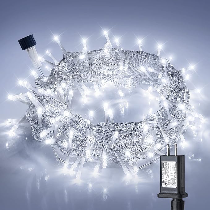Christmas String Lights, 33ft 100 LED Waterproof Twinkle Lights