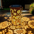 Sunflower Solar Garden Lanterns, Metal Waterproof LED