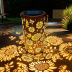 Sunflower Solar Garden Lanterns, Metal Waterproof LED