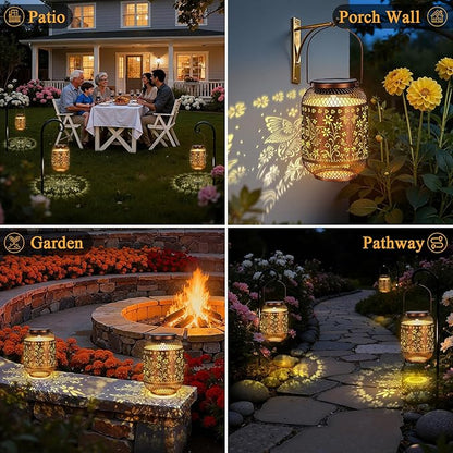 Vaukki Solar Lantern Outdoor Waterproof, Hummingbird Garden Decor Birthday Gifts for Women Friendship Mom Grandma Sister, Metal Hanging Solar Lights for Outside, Patio, Yard, Backyard, Porch, Pathway