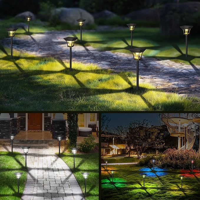 6-Pack IP65 Solar Landscape Lights for Garden