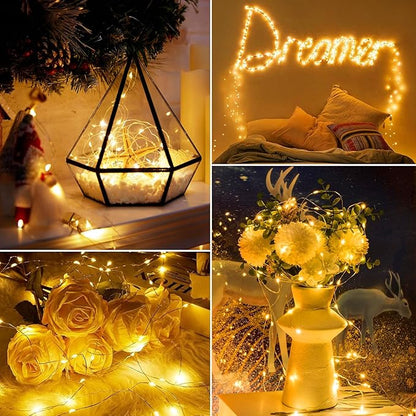 12-Pack Outdoor String Lights, 7ft Silver Waterproof LED