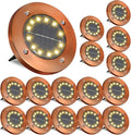 Solar Flat Disk Lights 16-Pack, Waterproof Driveway