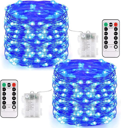 2-Pack 132ft Christmas LED String Lights, Waterproof Timer Lights